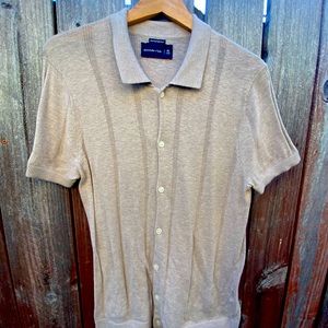 Knit button up shirt
